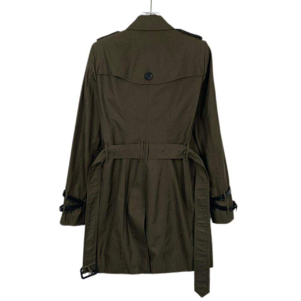 Burberry Collared Double-Breasted Dark Green Cott… - image 2